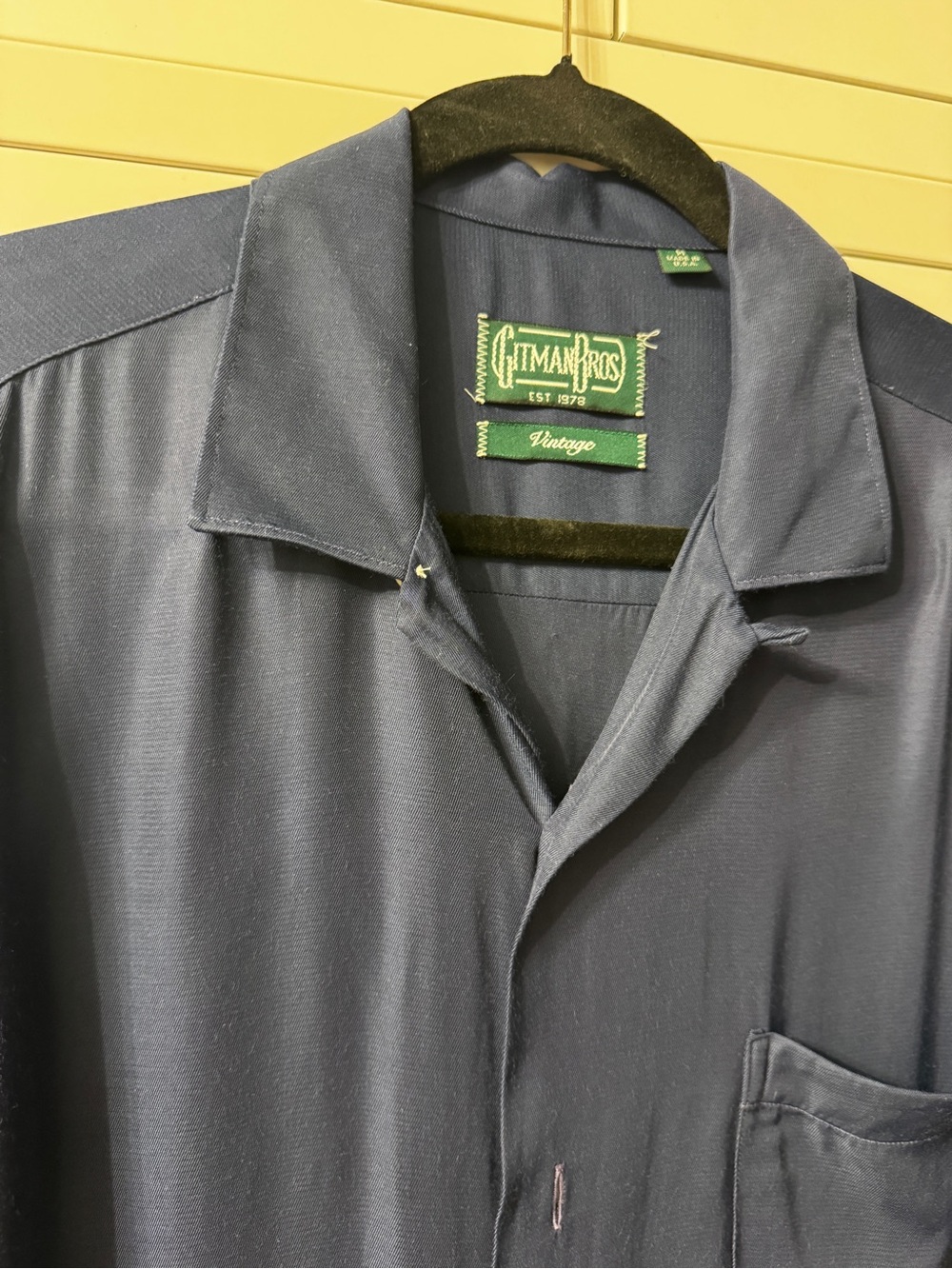 Gitman Vintage 100% Rayon Men's Indigo Relaxed Camp-Collar Shirt